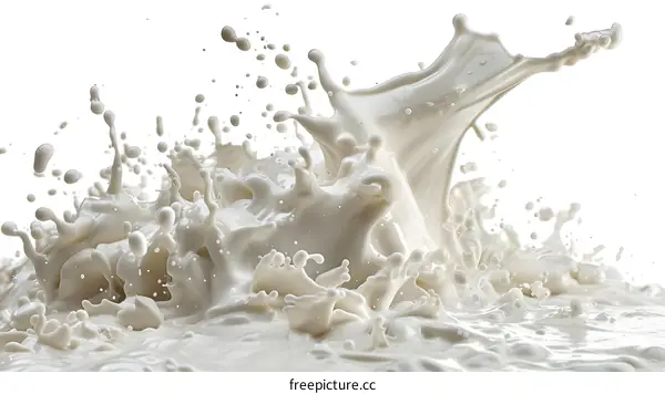 White Milk Splash On White Background