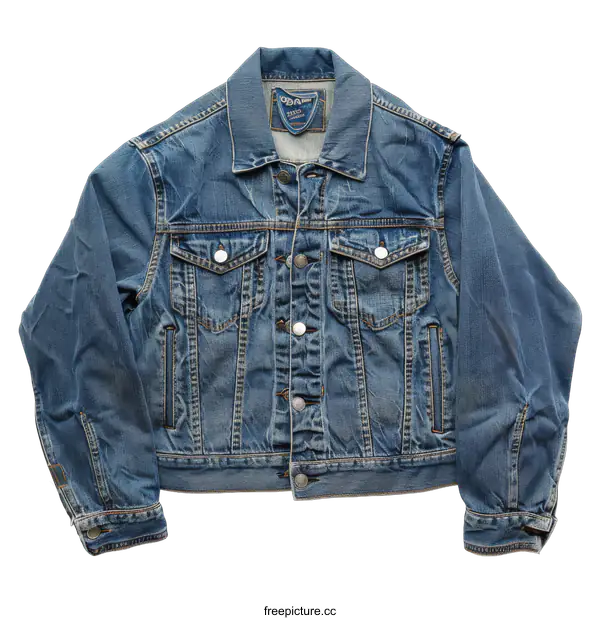 [Transparent Background PNG]Blue Denim Jacket Isolated on transparent background