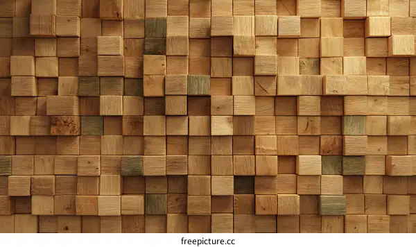 Abstract Wooden Cubed Wall Pattern Design