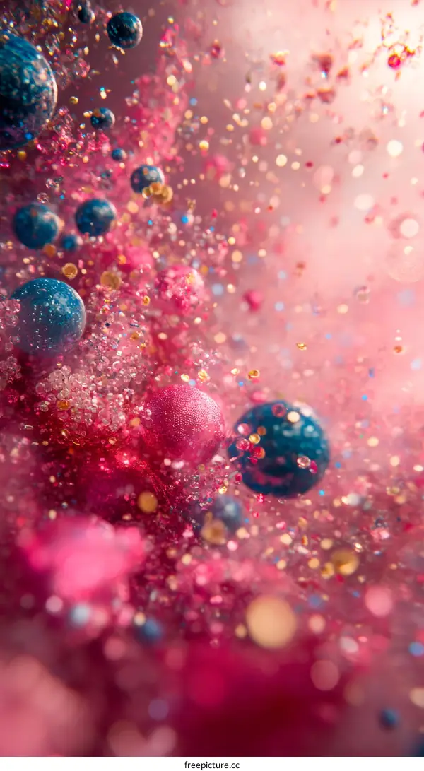 Abstract Colorful Sparkling Liquid Texture