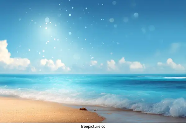 Beautiful Summer Beach Scene Illustration