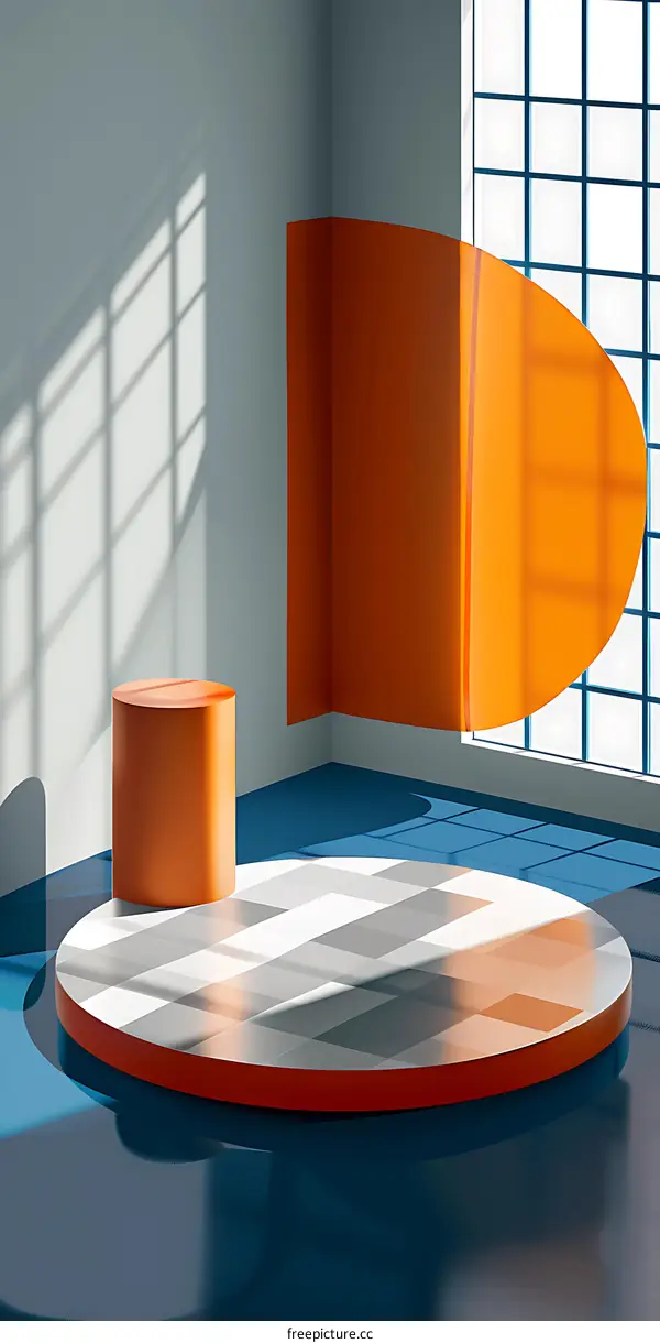 Abstract 3D Minimalist Geometric Shapes Interior Design