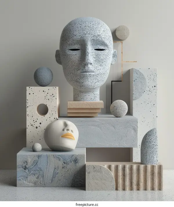 Abstract Geometric Decorative Sculpture Display