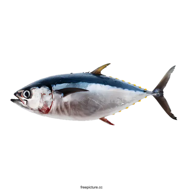 [Transparent Background PNG]A large bluefin tuna fish isolated on a white background