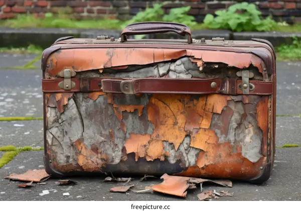 weathered suitcase