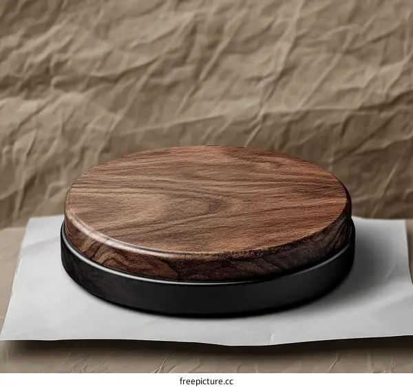 Wooden Display Stand with Black Base