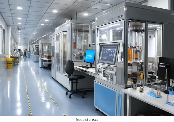 Modern High-Tech Laboratory Equipment and Workstations