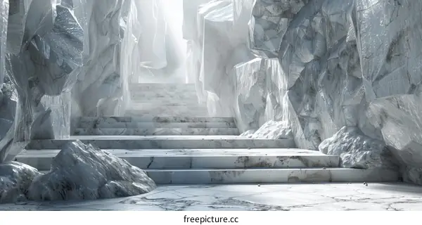 Icy Cave Pathway Illustration