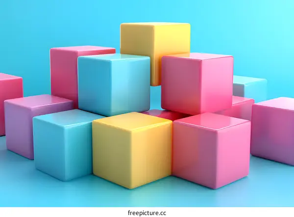Colorful Cubes Abstract Background Design