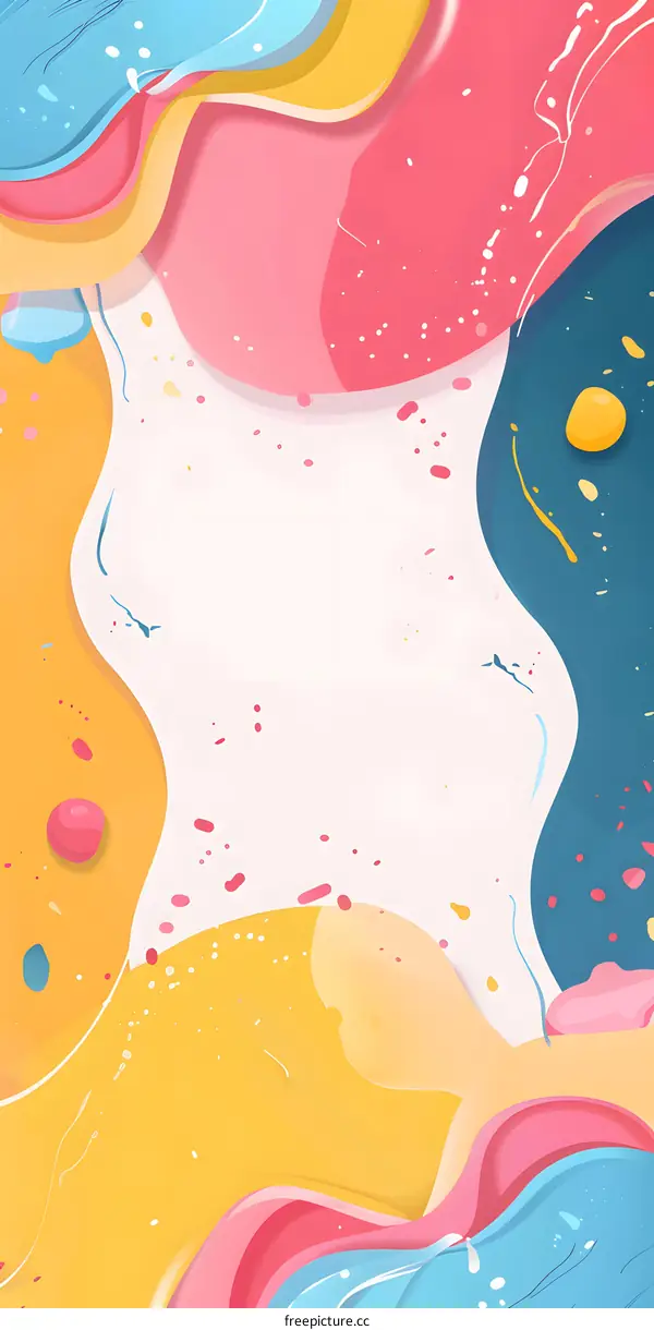 Abstract Colorful Liquid Paint Splashes Background