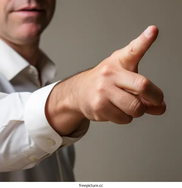 Businessman pointing his finger