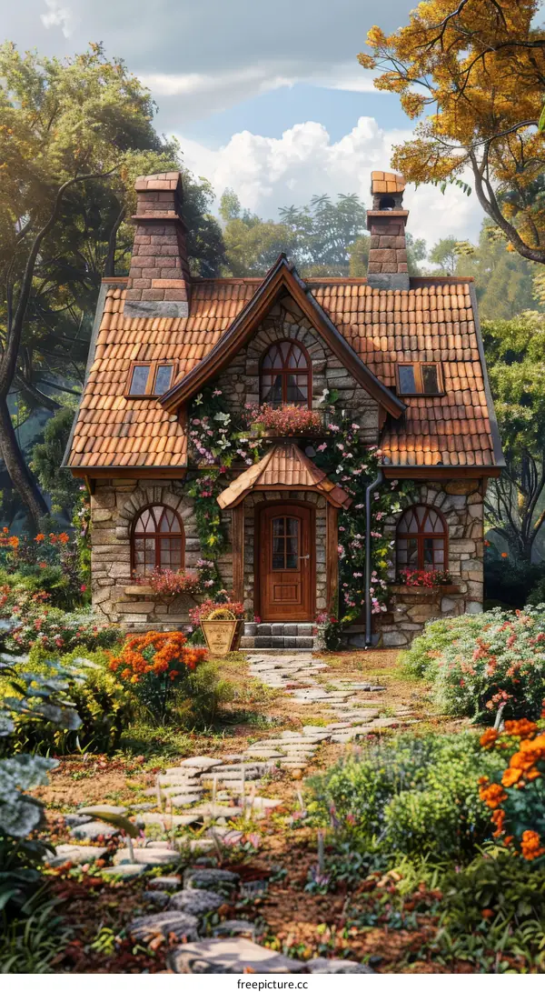 Enchanted Cottage in a Lush Forest