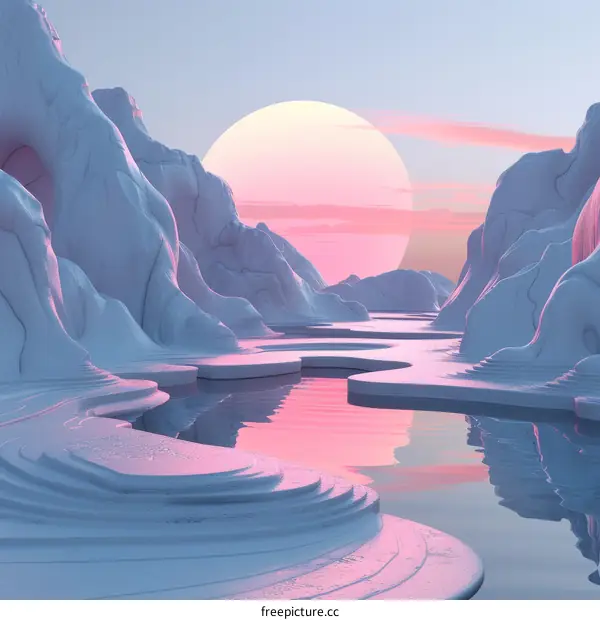 Alien Landscape with Moon