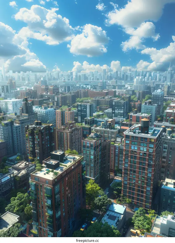 Aerial View of New York City Skyline