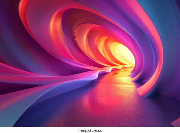 Mesmerizing Abstract Tunnel with Glowing Light