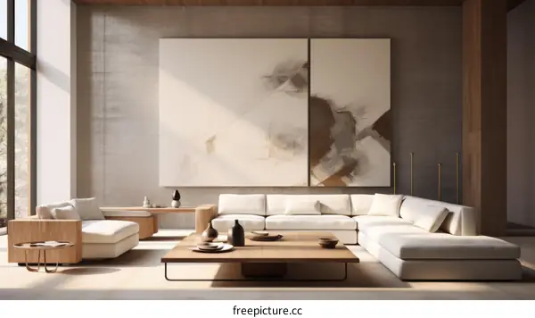 Bright and Airy Living Room With Natural Materials