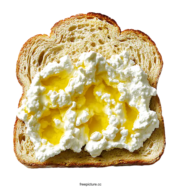 [Transparent Background PNG]Delicious Creamy Honey Ricotta Toast