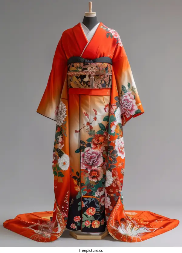 A kimono with a floral pattern