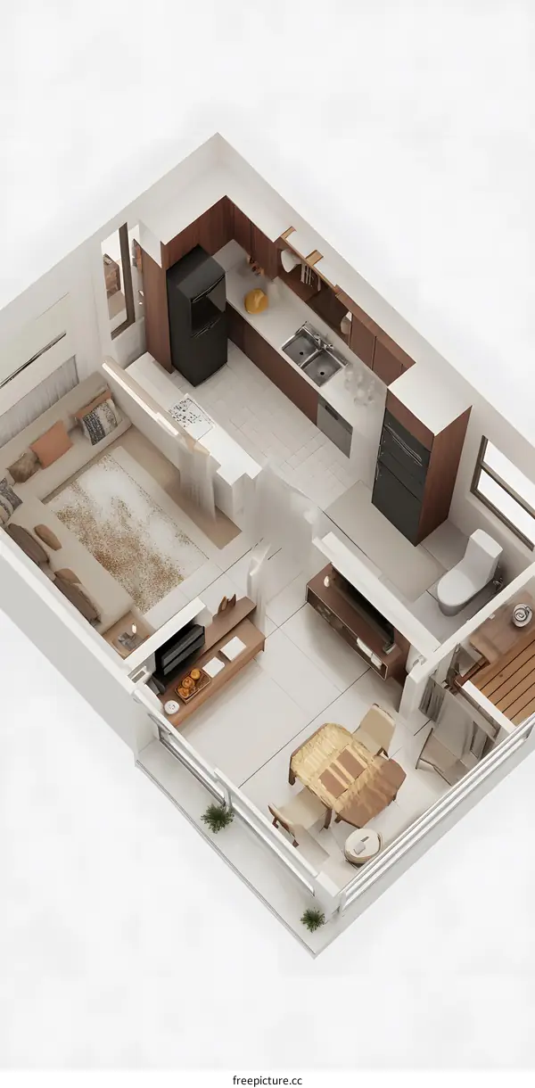 Modern Apartment Floor Plan Design Illustration