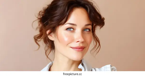 Beautiful Woman Portrait with Healthy Skin