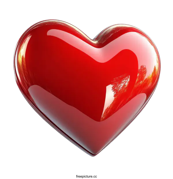 [Transparent Background PNG]Shiny Red Heart Illustration