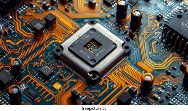 Close-up of a computer circuit board