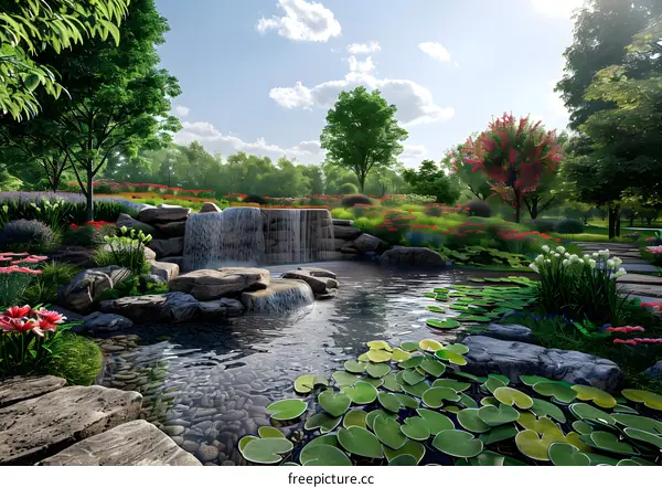 Garden landscape design renderings