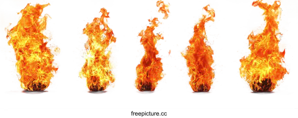 [Transparent Background PNG]Different Stages of Fire Ball Flame