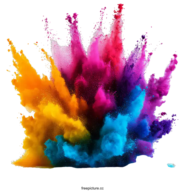 [Transparent Background PNG]Colorful Powder Explosion Abstract Background