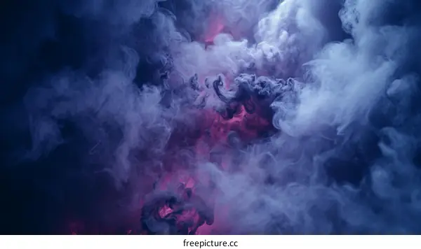 Colorful Smoke Swirls in the Dark