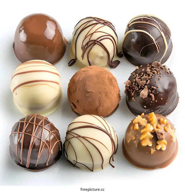 Different kinds of chocolate candy