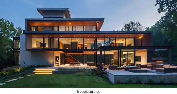 Modern House With Outdoor Pool And Patio