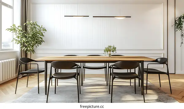 Modern Dining Room Interior Design Illustration