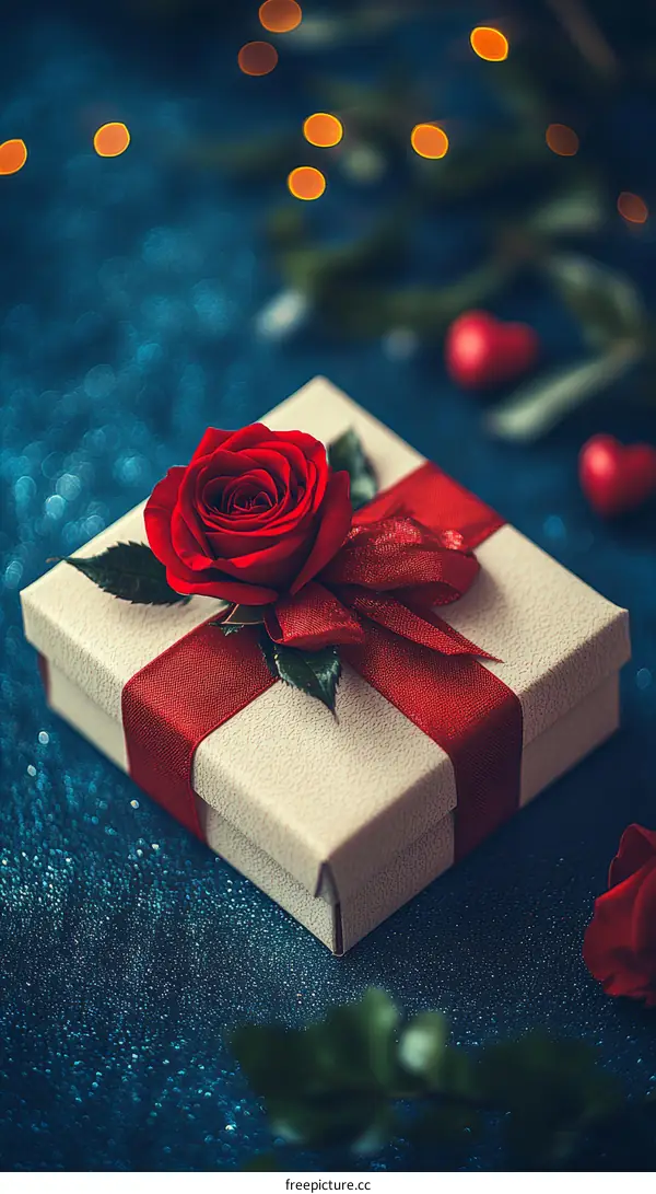 Elegant Gift Box with Red Rose