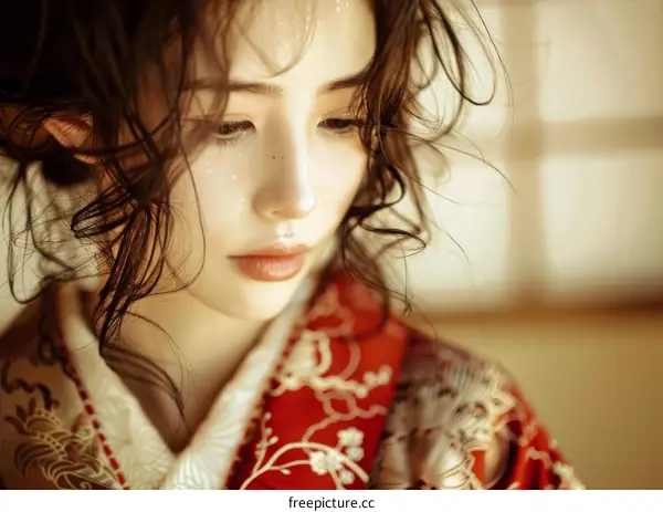 Japanese Woman in Traditional Kimono