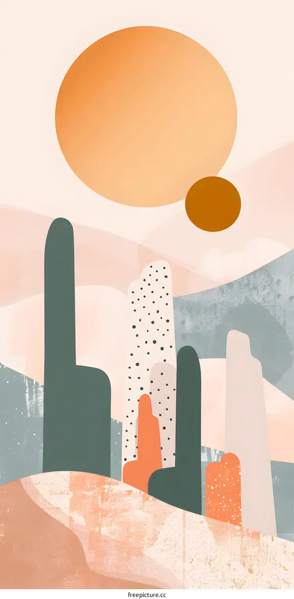 Abstract Geometric Art With Sun