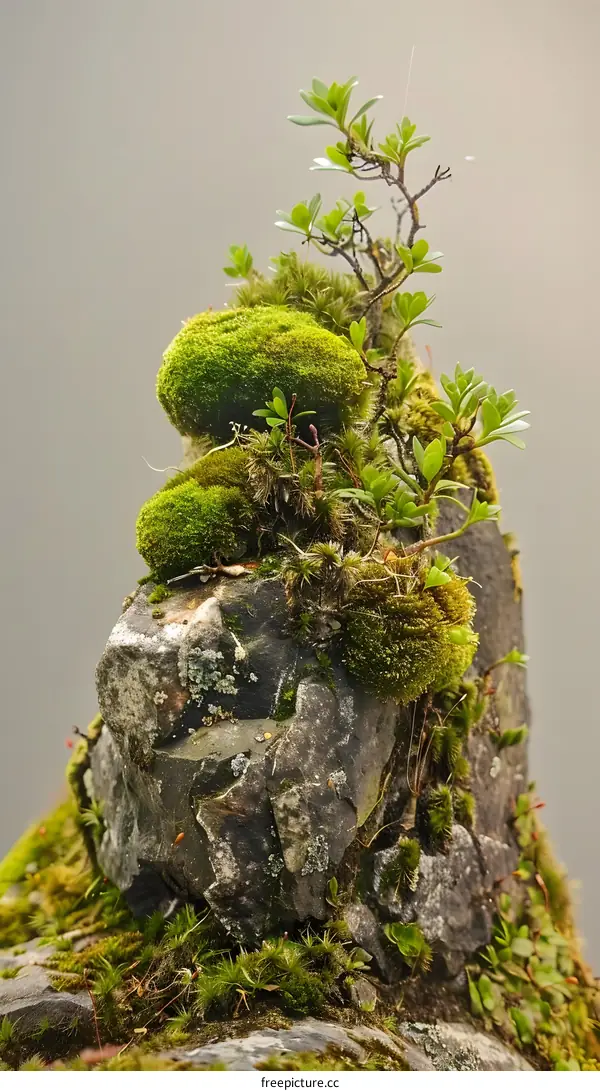 Green Moss Covered Rock