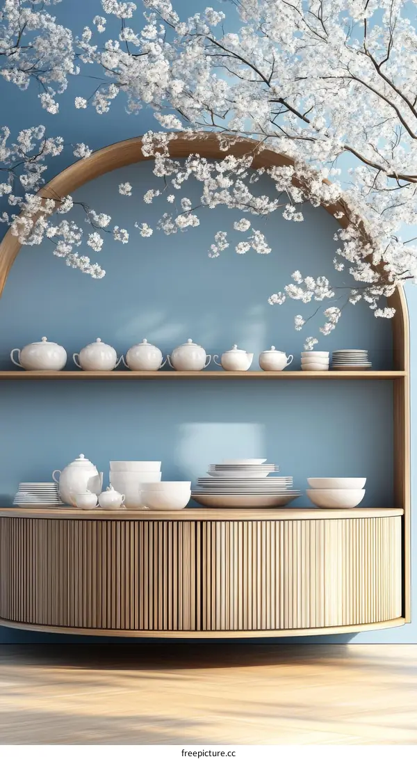 Elegant Modern Cherry Blossom Cabinet Design