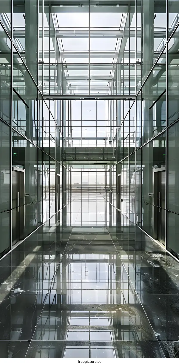 Modern Glass and Steel Building Interior Architecture