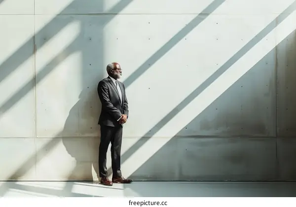 A Thoughtful Businessman in a Modern Office Space