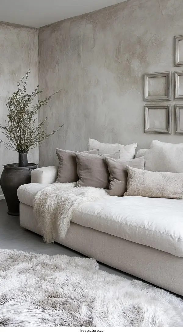 Modern Beige Living Room Interior Design