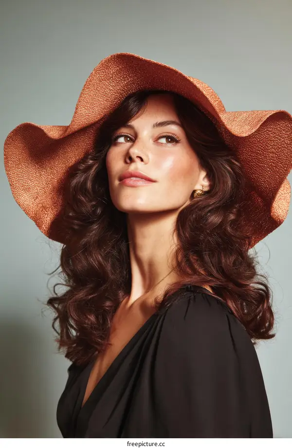 Stylish Woman in a Wide-brimmed Hat