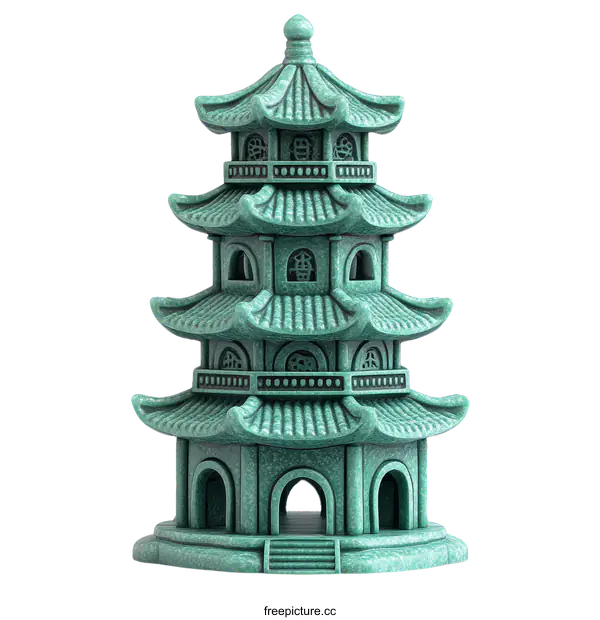 [Transparent Background PNG]Jade Pagoda Chinese Architecture Model