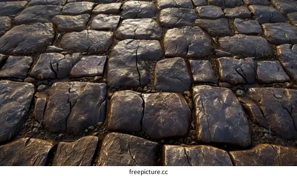 Old cobblestone street texture