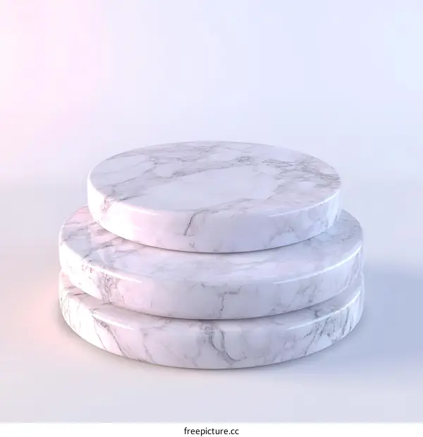 White Marble Podium Platform Minimalist Product Display
