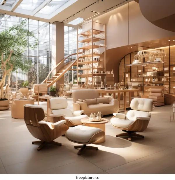 Bright and Airy Minimalist Living Room With Natural Elements