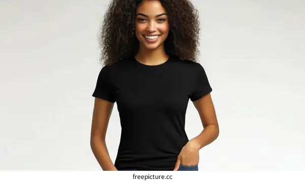 Black T-shirt Model Portrait