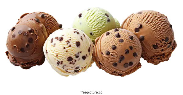 [Transparent Background PNG]Delicious Assorted Ice Cream Scoops