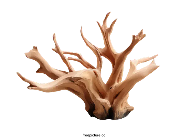 [Transparent Background PNG]Artistic Driftwood Sculpture Against White Background