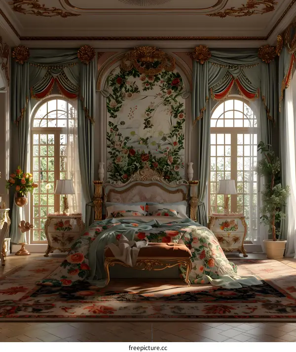 A bedroom in Rococo style